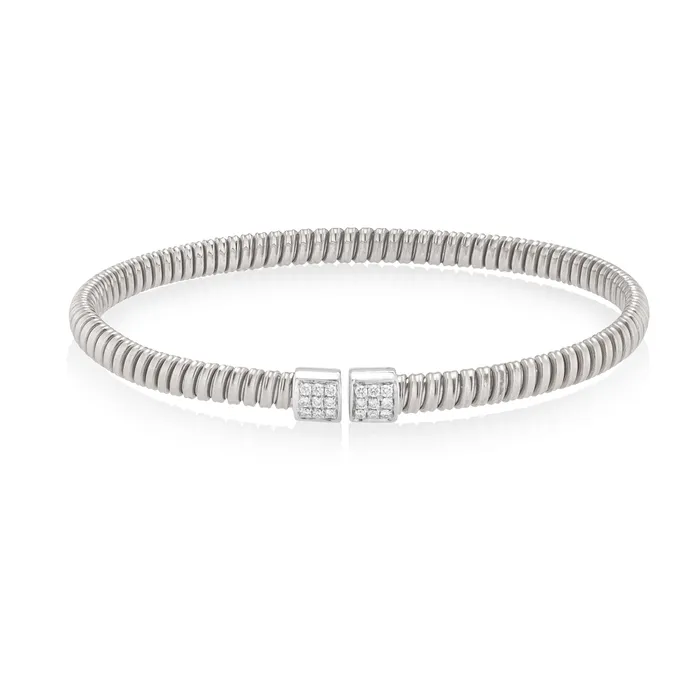 18 Karat White and Diamond Woven Bracelet RACHEL LYNN CHICAGO Bracelets