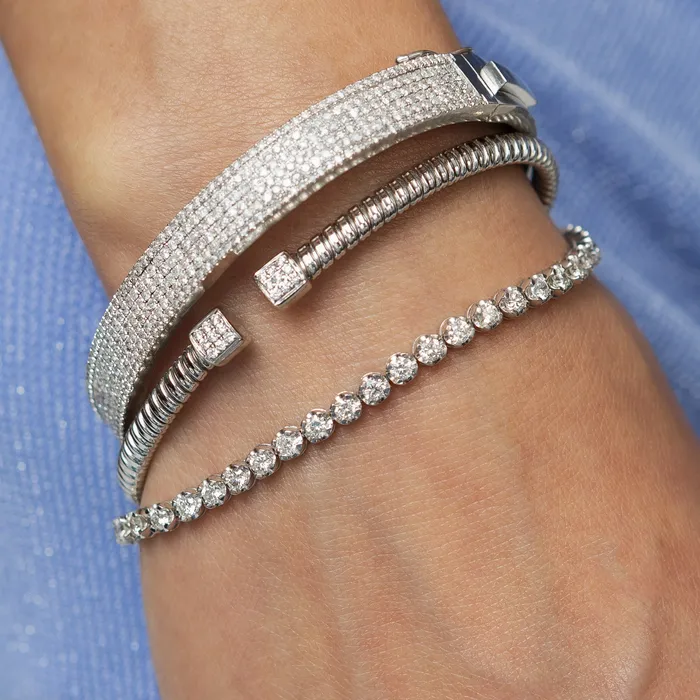 18 Karat White and Diamond Woven Bracelet RACHEL LYNN CHICAGO Bracelets