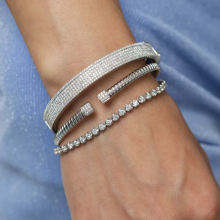 18 Karat White and Diamond Woven Bracelet RACHEL LYNN CHICAGO Bracelets