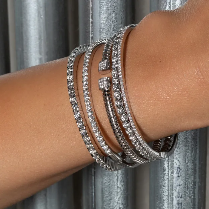 18 Karat White and Diamond Woven Bracelet RACHEL LYNN CHICAGO Bracelets