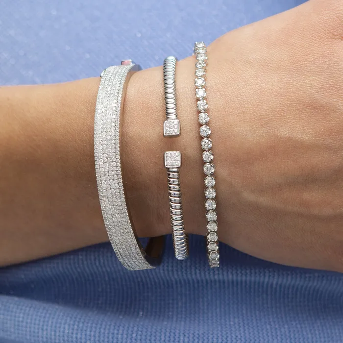 18 Karat White and Diamond Woven Bracelet RACHEL LYNN CHICAGO Bracelets