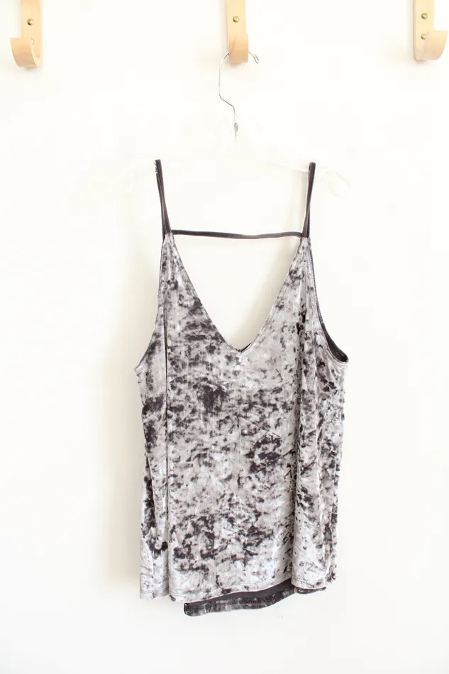 American Eagle Earrings American Eagle Gray Crushed Velvet Tank Top