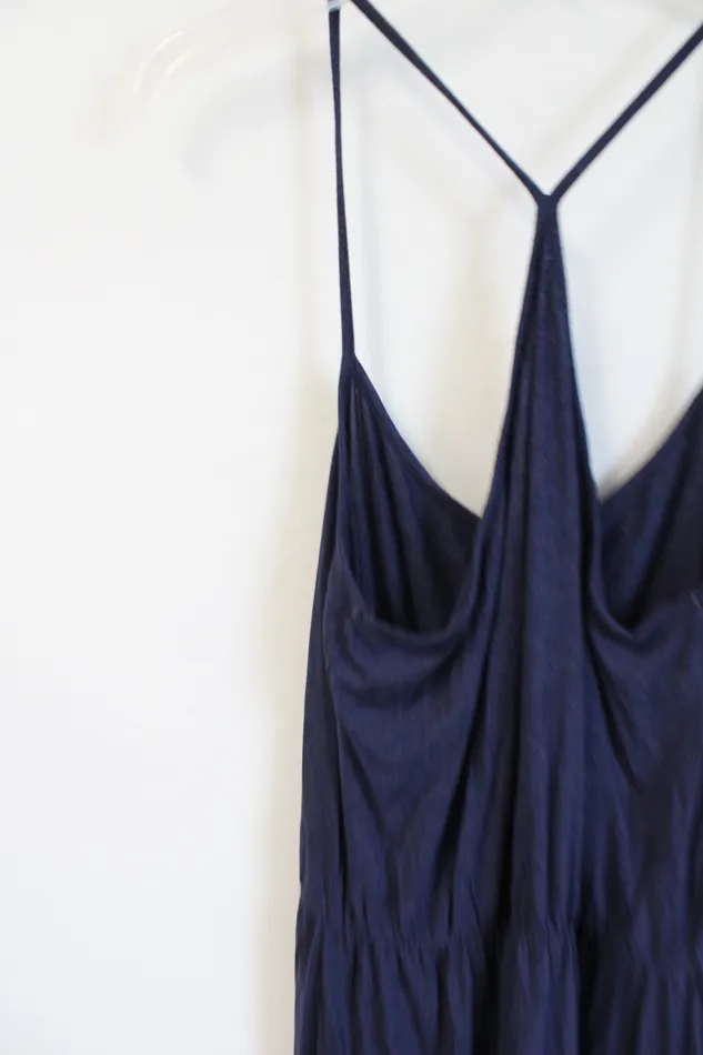 Ann Taylor LOFT Rings LOFT Dark Blue Stretch Dress M
