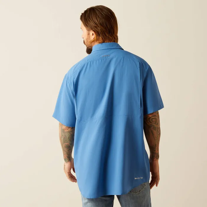 ARIAT MENS CLOTHING Earrings ARIAT MENS VENTTEK CLASSIC FIT SHORT SLEEVE SHIRT SAPPHIRE