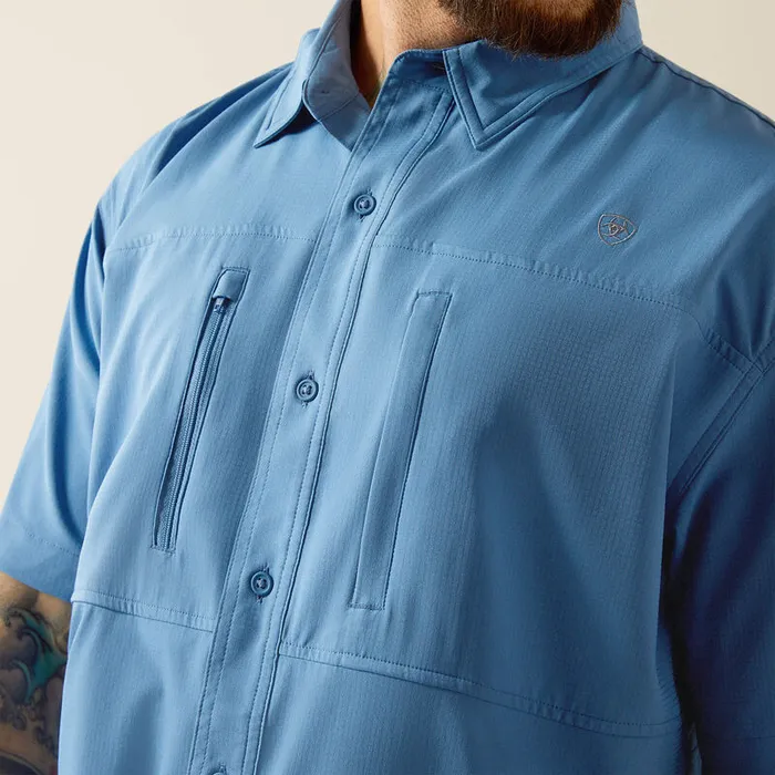 ARIAT MENS CLOTHING Earrings ARIAT MENS VENTTEK CLASSIC FIT SHORT SLEEVE SHIRT SAPPHIRE