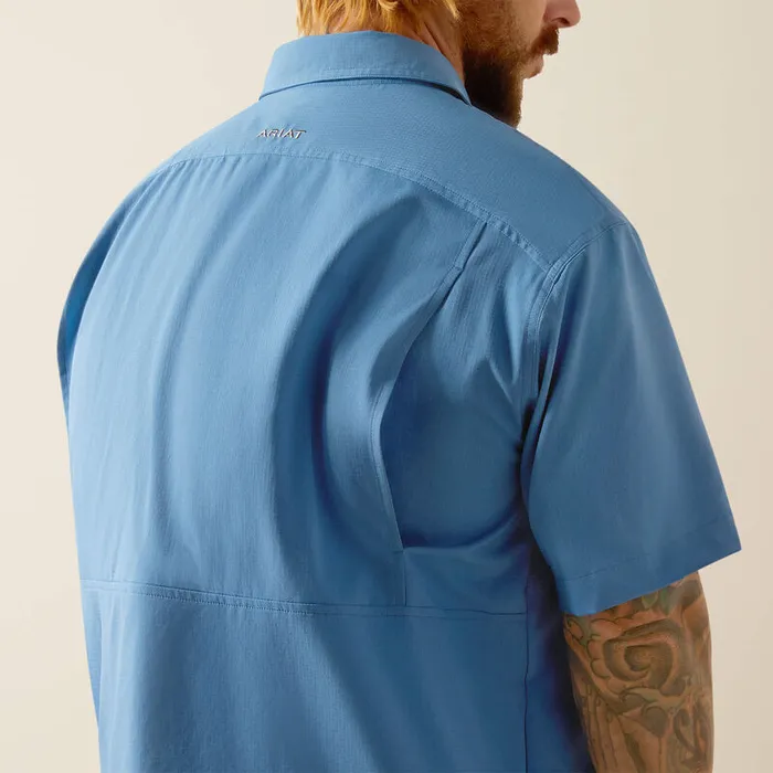 ARIAT MENS CLOTHING Earrings ARIAT MENS VENTTEK CLASSIC FIT SHORT SLEEVE SHIRT SAPPHIRE
