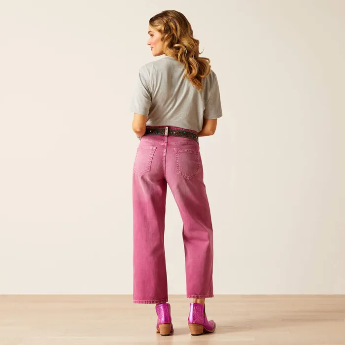 ARIAT WOMENS ULTRA HIGH RISE TOMBOY WIDE CROP PINK JEAN ARIAT CLOTHING Earrings