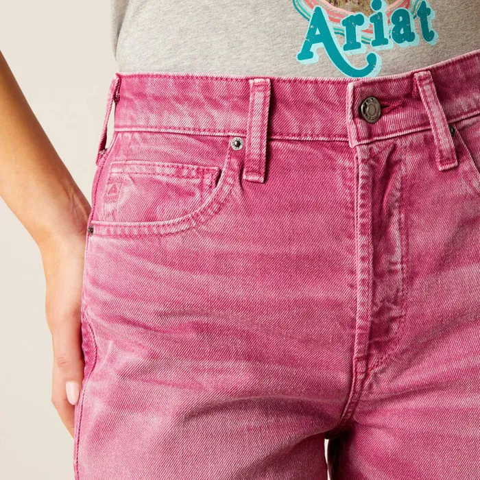 ARIAT WOMENS ULTRA HIGH RISE TOMBOY WIDE CROP PINK JEAN ARIAT CLOTHING Earrings