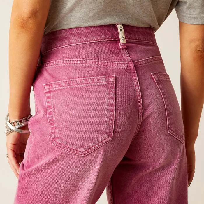 ARIAT WOMENS ULTRA HIGH RISE TOMBOY WIDE CROP PINK JEAN ARIAT CLOTHING Earrings