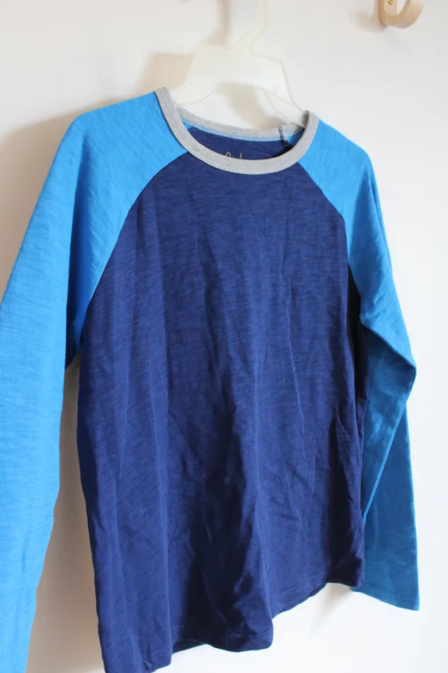 Boden Boden TwoToned Blue Long Sleeved Cotton Shirt Youth 1314 Rings