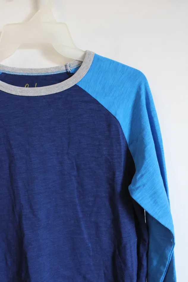 Boden Boden TwoToned Blue Long Sleeved Cotton Shirt Youth 1314 Rings