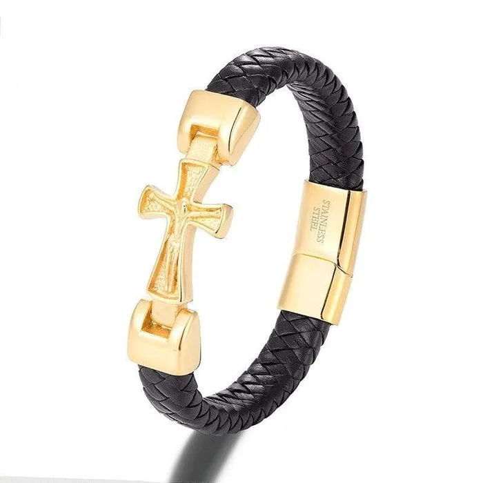 Bracelets Mens Cross Bracelet br Crucifix Lords Guidance