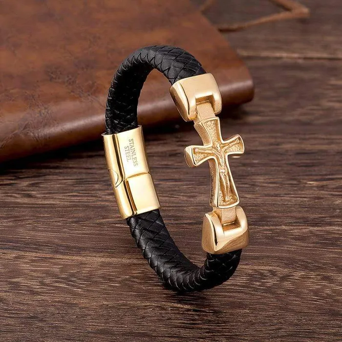 Bracelets Mens Cross Bracelet br Crucifix Lords Guidance