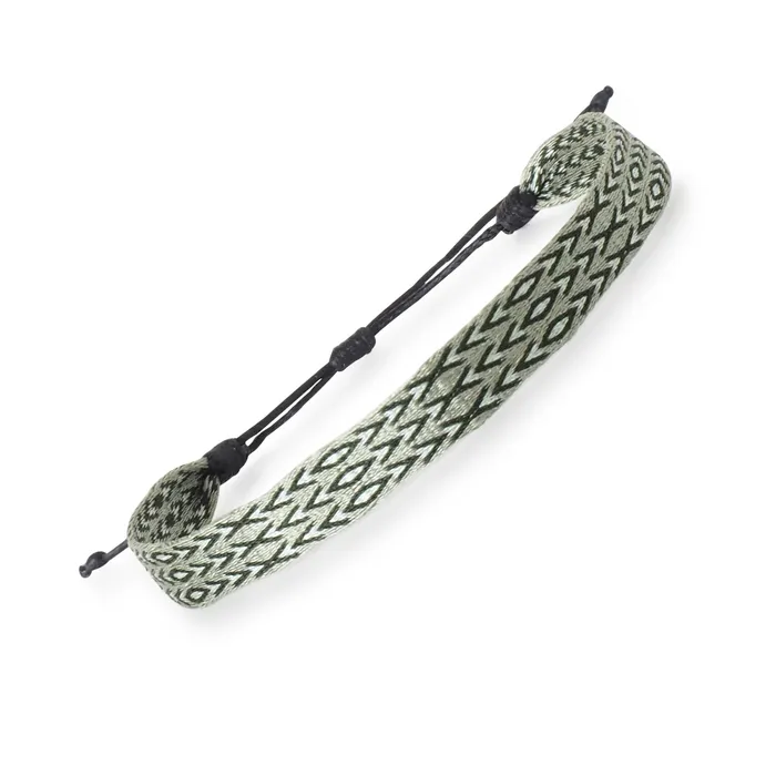 Bracelets Mens Egyptian Loom Bracelet Wide Olive Green Azua