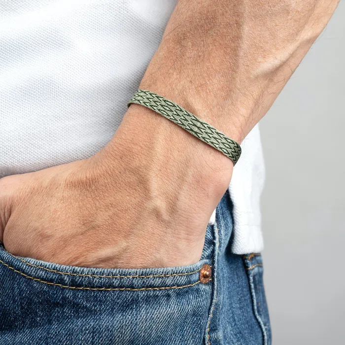 Bracelets Mens Egyptian Loom Bracelet Wide Olive Green Azua Bracelets Mens Egyptian Loom Bracelet Wide Olive Green Azua