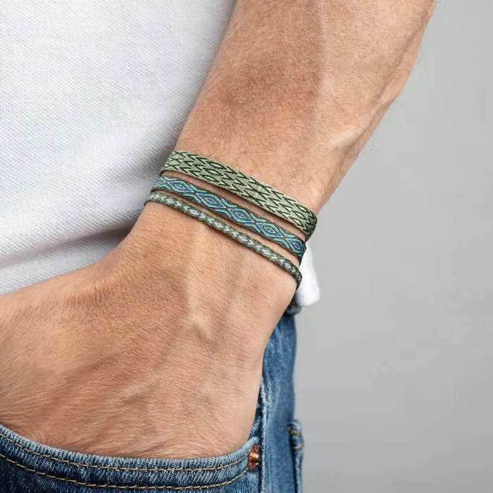 Bracelets Mens Egyptian Loom Bracelet Wide Olive Green Azua Bracelets Mens Egyptian Loom Bracelet Wide Olive Green Azua