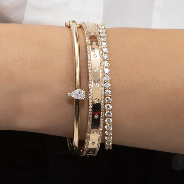 Bracelets RACHEL LYNN CHICAGO Yellow Gold and Diamond High Polished Blake Bracelet