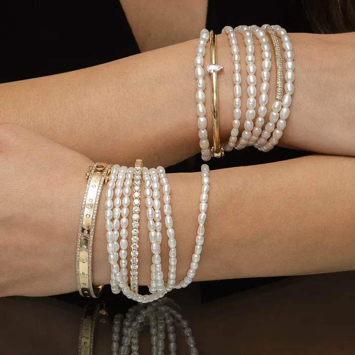 Bracelets RACHEL LYNN CHICAGO Yellow Gold and Diamond High Polished Blake Bracelet