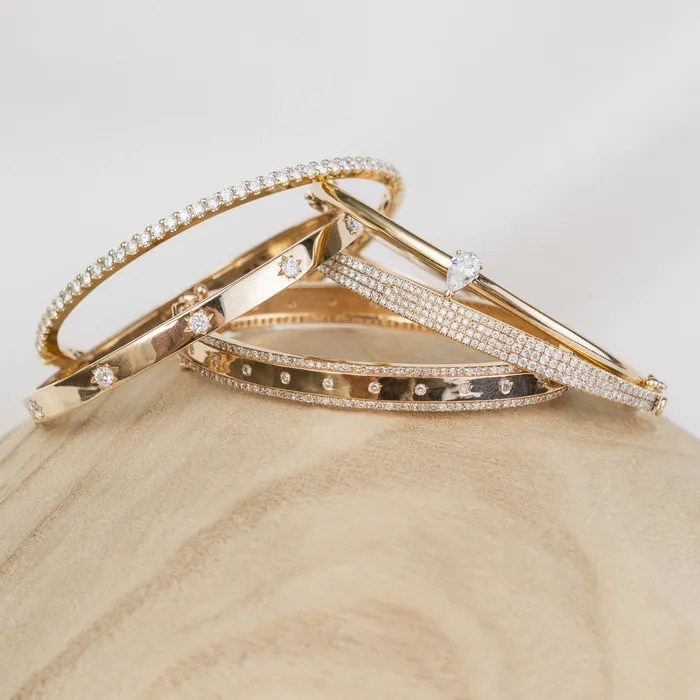 Bracelets RACHEL LYNN CHICAGO Yellow Gold and Diamond High Polished Blake Bracelet