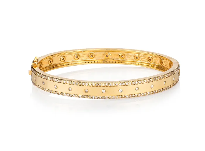 Bracelets RACHEL LYNN CHICAGO Yellow Gold and Diamond High Polished Blake Bracelet