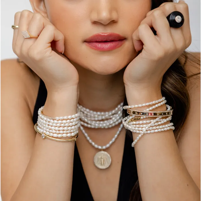 Bracelets RACHEL LYNN CHICAGO Yellow Gold and Diamond High Polished Blake Bracelet