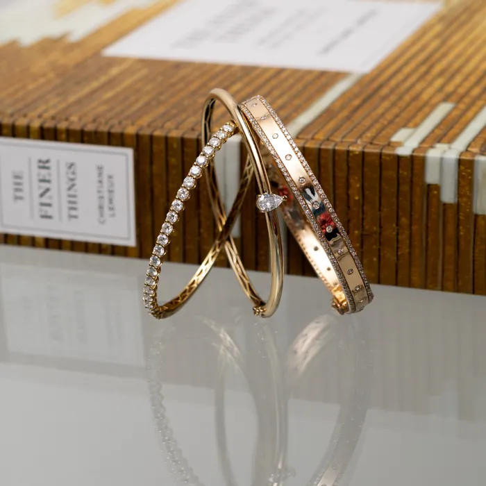 Bracelets RACHEL LYNN CHICAGO Yellow Gold and Diamond High Polished Blake Bracelet