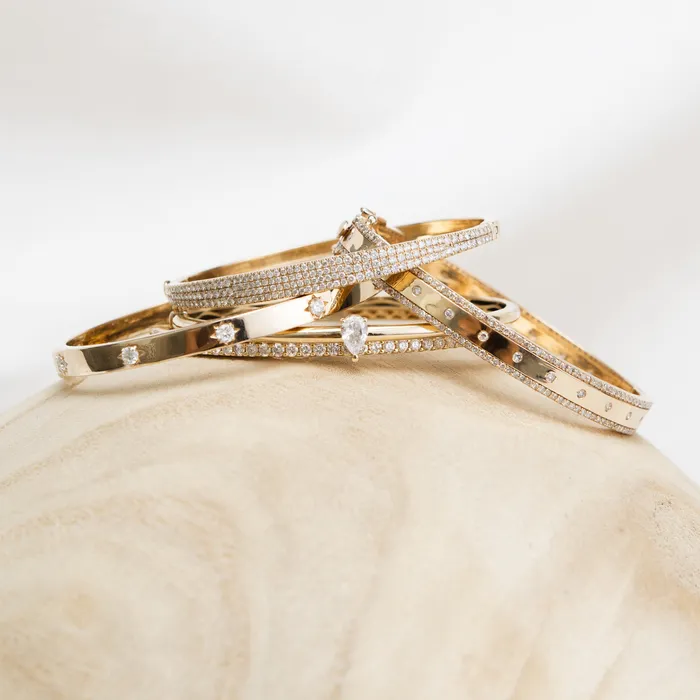 Bracelets RACHEL LYNN CHICAGO Yellow Gold and Diamond High Polished Blake Bracelet