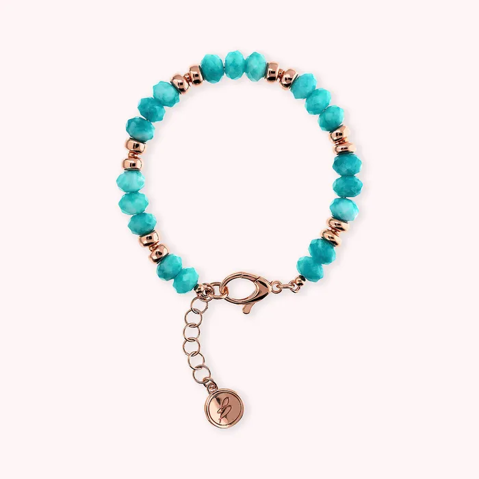 Bronzallure Bracciale con Rondelle Golden Ros e Pietre Naturali Sfaccettate Earrings