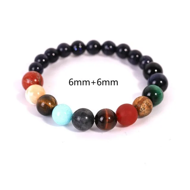 Bryan Lim Bracelets Eight Planets Natural Stone Bracelet Galaxy Solar System Beads Bracelets