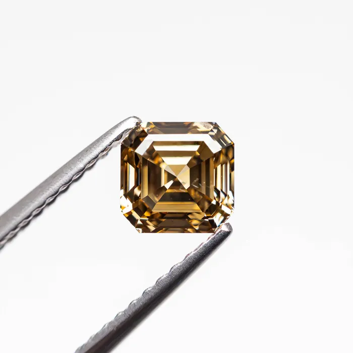 Champagne Step Cut Diamond 102ct Cut Corner Square Misfit Diamonds Rings