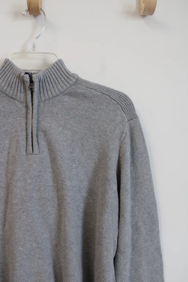 Chaps Earrings Chaps Gray Quarter Zip Pullover L Chaps Earrings Chaps Gray Quarter Zip Pullover L