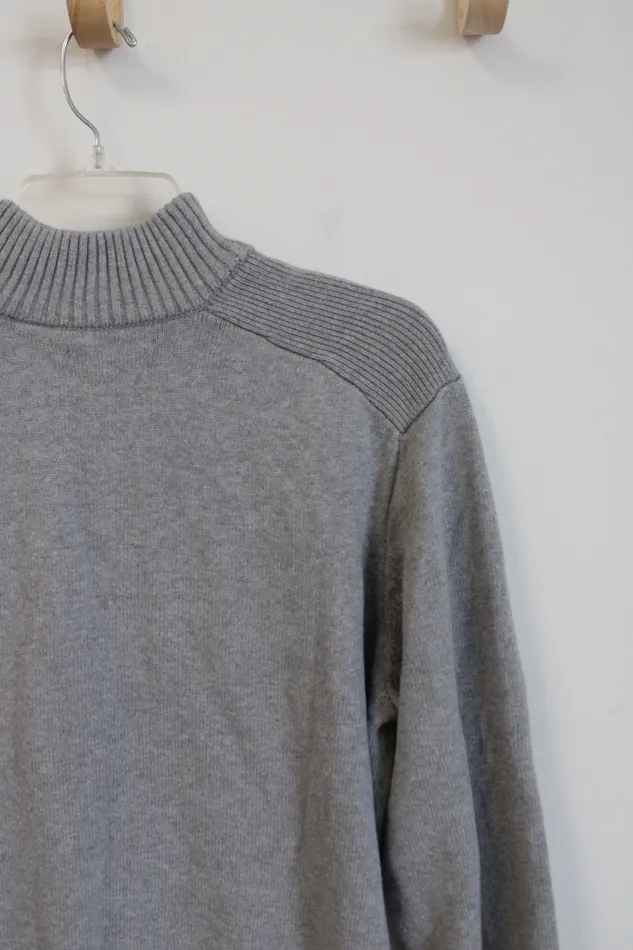 Chaps Earrings Chaps Gray Quarter Zip Pullover L Chaps Earrings Chaps Gray Quarter Zip Pullover L