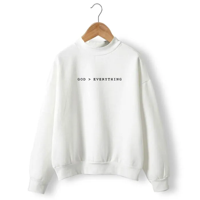 Christian Sweatshirt br God Over Everything Lords Guidance Earrings