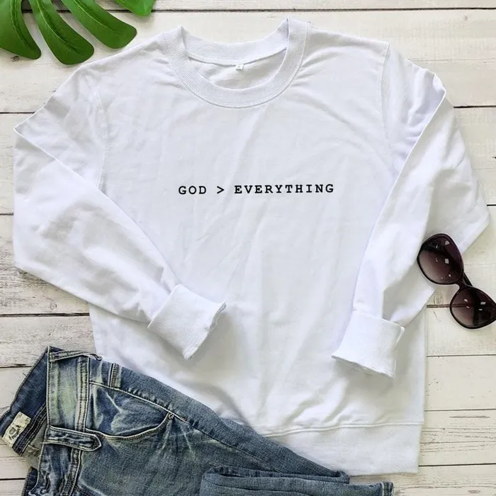 Christian Sweatshirt br God Over Everything Lords Guidance Earrings