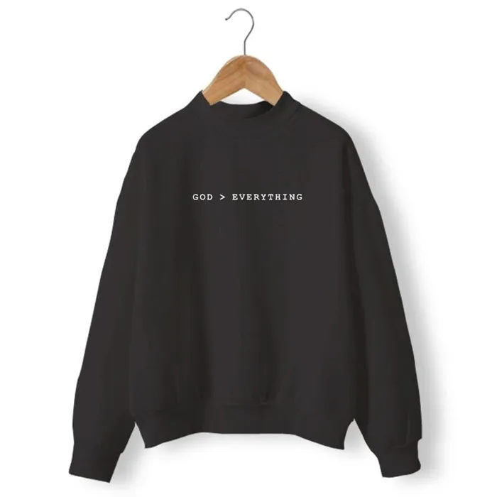 Christian Sweatshirt br God Over Everything Lords Guidance Earrings