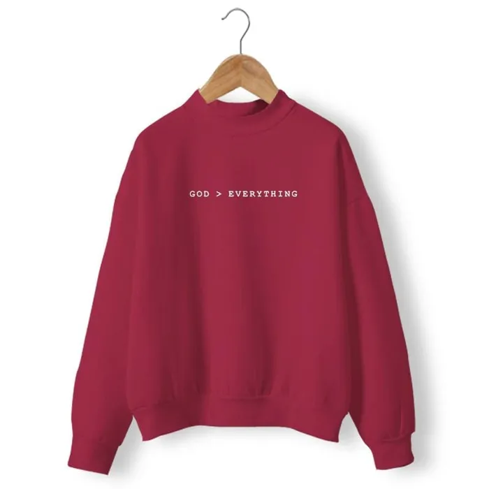Christian Sweatshirt br God Over Everything Lords Guidance Earrings