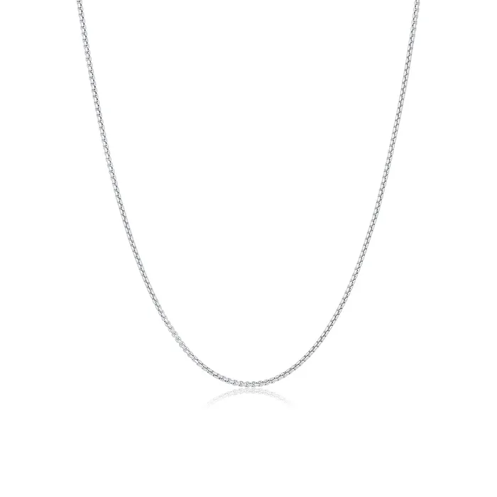 Consider the Wldflwrs Silver 18mm Box Chain Necklace Necklaces