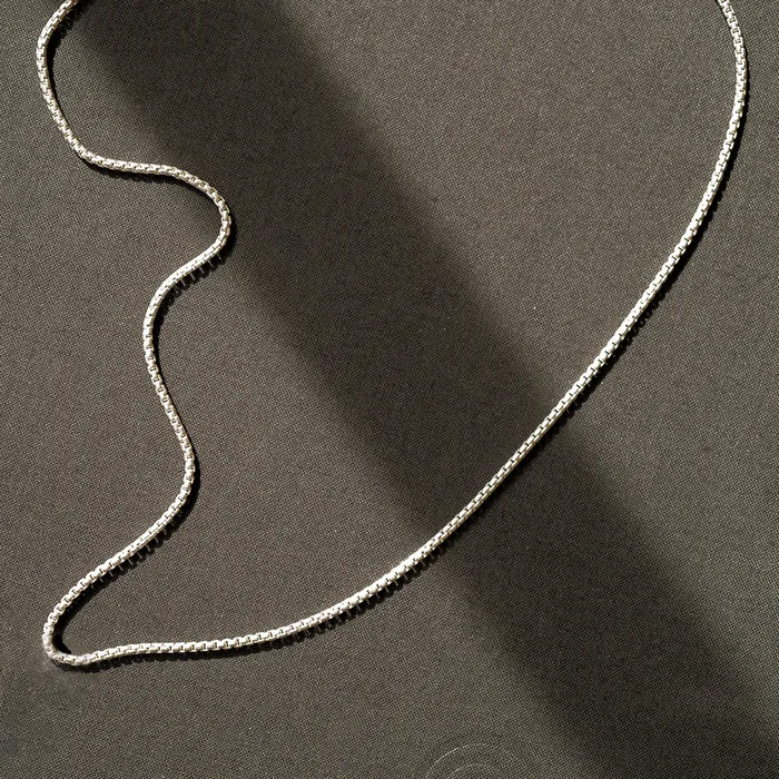Consider the Wldflwrs Silver 18mm Box Chain Necklace Necklaces Consider the Wldflwrs Silver 18mm Box Chain Necklace Necklaces