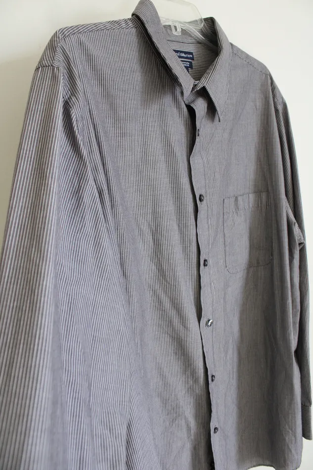 Croft Barrow Earrings Croft Barrow Classic Fit Gray Striped Button Down Shirt