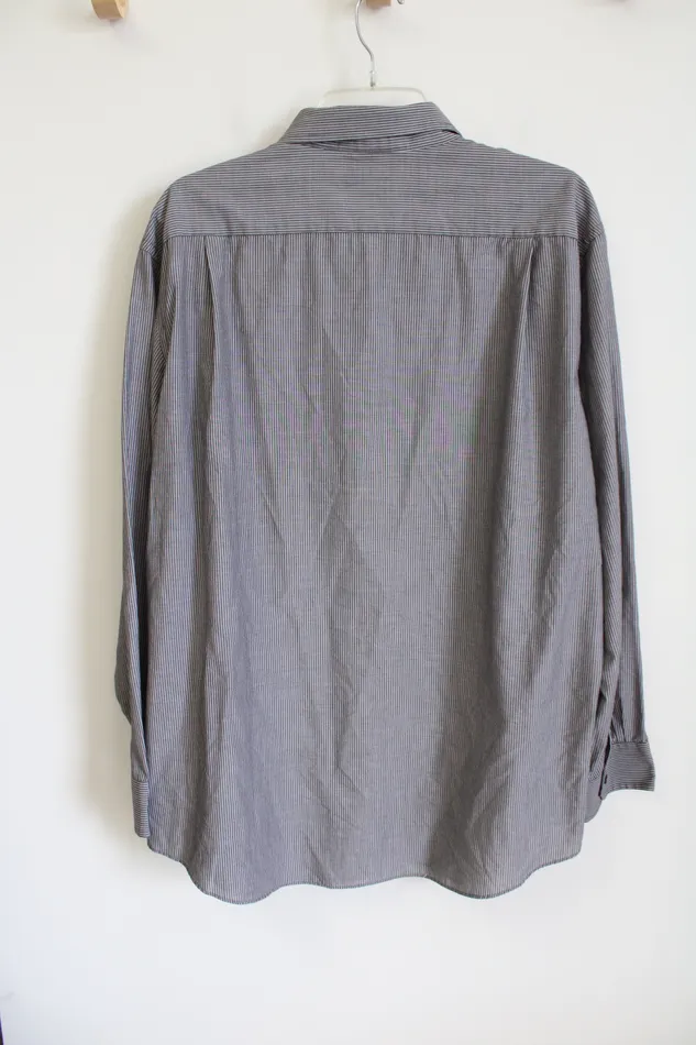 Croft Barrow Earrings Croft Barrow Classic Fit Gray Striped Button Down Shirt