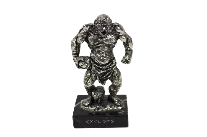 Cyclops Greek Mythology Metal On Granite Stand Figurine Statue Jubilee Thrift Earrings