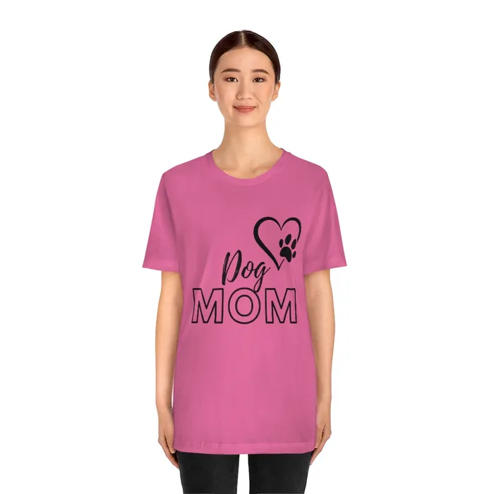 Dog Mom Short Sleeve Tee Portraits by NC Necklaces