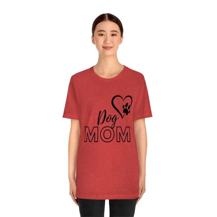 Dog Mom Short Sleeve Tee Portraits by NC Necklaces
