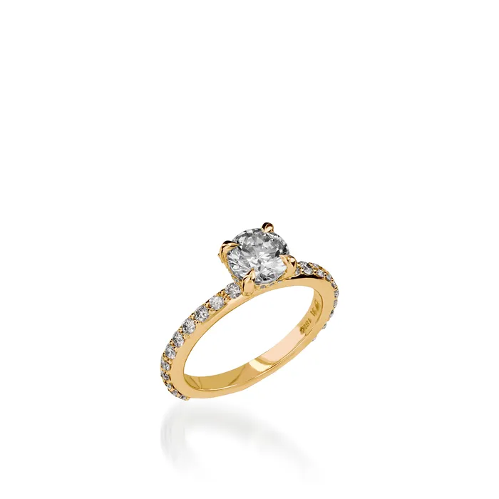 Duchess Round Yellow Gold Engagement Ring John Atencio Rings