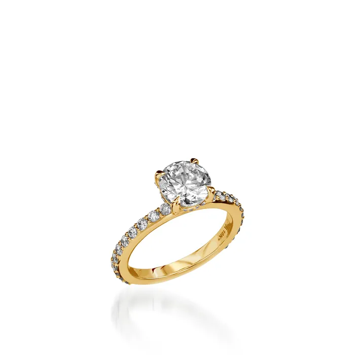 Duchess Round Yellow Gold Engagement Ring John Atencio Rings