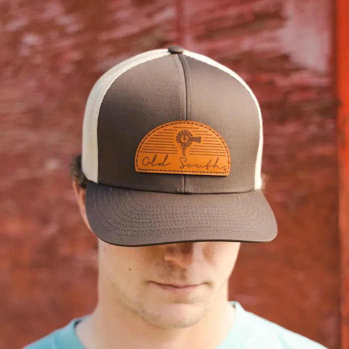 Earrings Arch Leather Patch Trucker Hat Old South Apparel