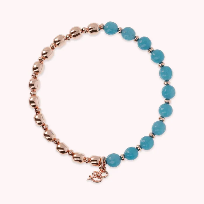 Earrings Bronzallure Bracciale Elastico con Pietre Naturali e Sfere Golden Ros