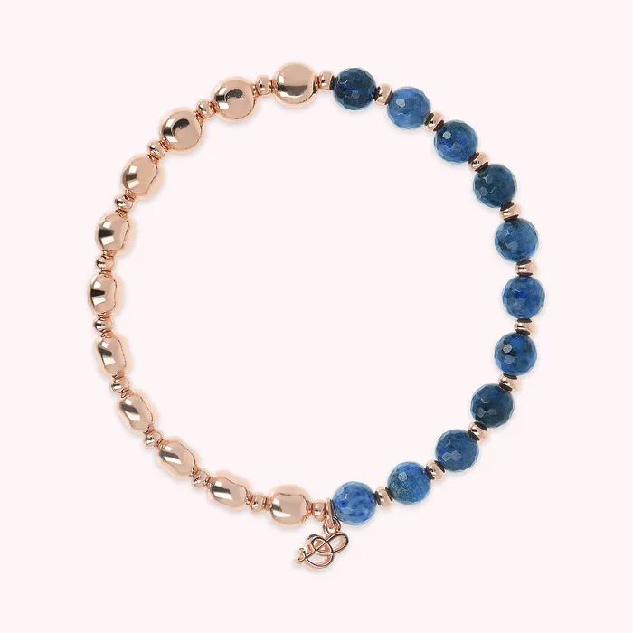 Earrings Bronzallure Bracciale Elastico con Pietre Naturali e Sfere Golden Ros
