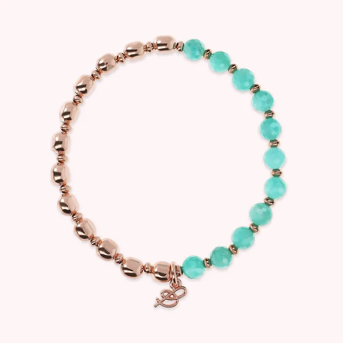 Earrings Bronzallure Bracciale Elastico con Pietre Naturali e Sfere Golden Ros