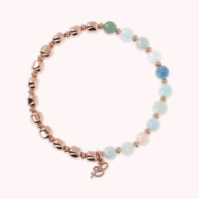 Earrings Bronzallure Bracciale Elastico con Pietre Naturali e Sfere Golden Ros